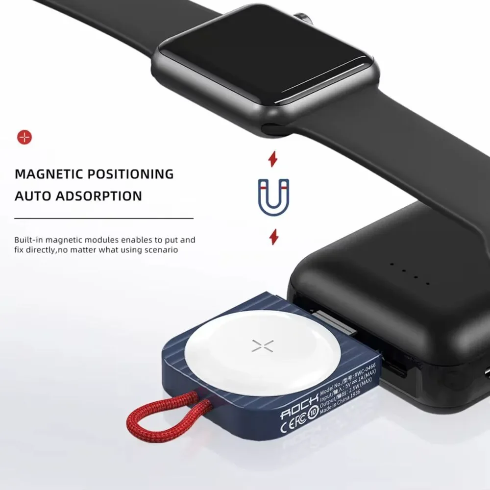 NIB-Black Rock W26 Apple Watch Ultra-thin Magnetic Wireless Charger